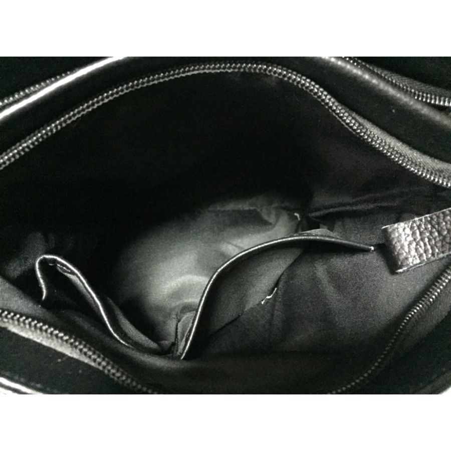Сумка мужская из натуральной кожи Tiding Bag черная