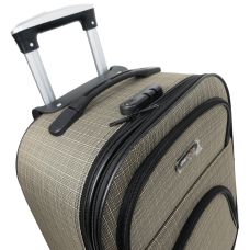 Маленький тканевый чемодан на колесах 42L Gedoх бежевый