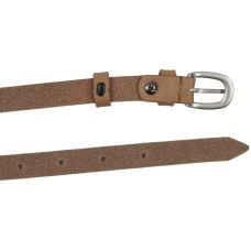 Тонкий женский кожаный поясок, ремень Skipper бежевый 1,5 см