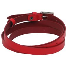 Узкий женский кожаный ремень Skipper, Украина красный 1,5 см