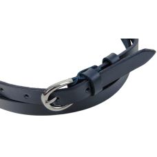 Женский кожаный ремень, пояс Skipper 1,5 см темно-синий