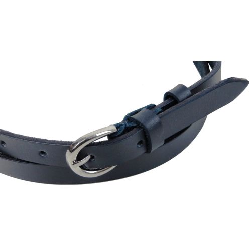 Женский кожаный ремень, пояс Skipper 1,5 см темно-синий