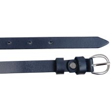 Женский кожаный ремень, пояс Skipper 1,5 см темно-синий