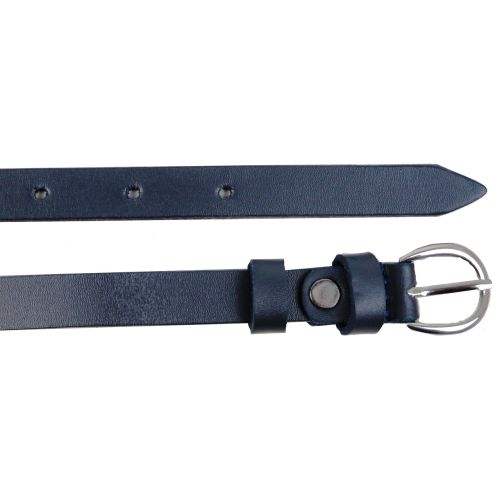 Женский кожаный ремень, пояс Skipper 1,5 см темно-синий