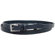 Узкий женский кожаный ремень Skipper 1,5 см темно-синий