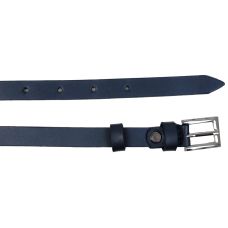 Узкий женский кожаный ремень Skipper 1,5 см темно-синий
