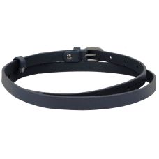 Узкий женский кожаный ремень Skipper, Украина 1,5 см темно-синий