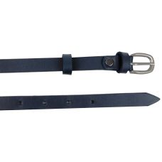 Узкий женский кожаный ремень Skipper, Украина 1,5 см темно-синий