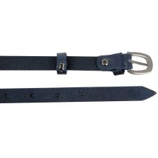 Узкий женский кожаный ремень Skipper, Украина 1,5 см темно-синий