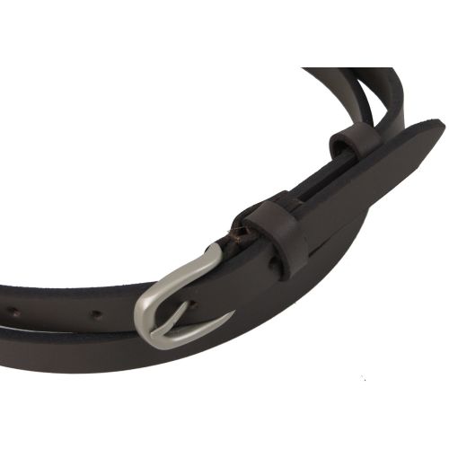 Женский кожаный ремень Skipper, Украина 1,5 см Темно-коричневый