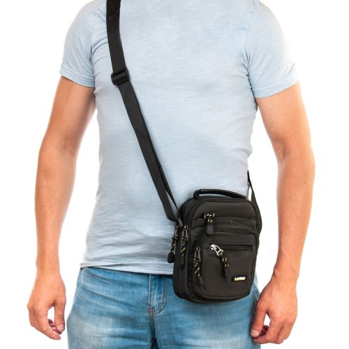 Сумка мужская Lanpad тканевая, черный