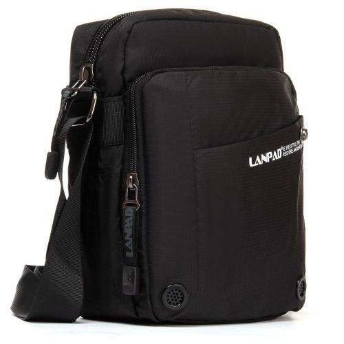 Мужская наплечная сумка, планшетка Lanpad черная