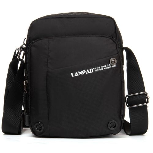 Мужская наплечная сумка, планшетка Lanpad черная
