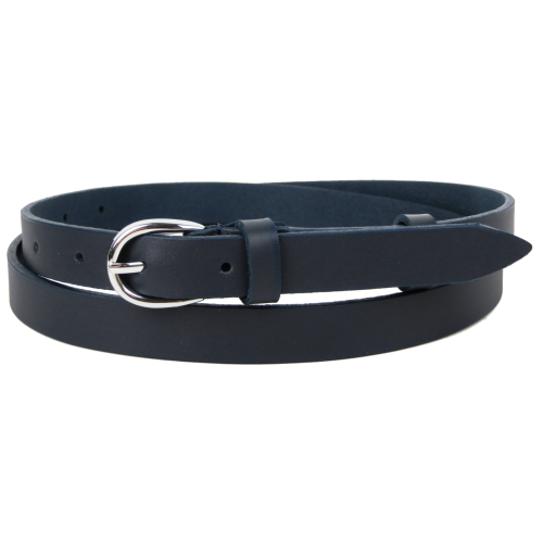 Кожаный женский ремень Skipper 1634-20 Темно-синий 2 см