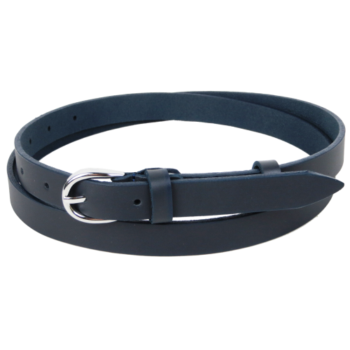 Кожаный женский ремень Skipper 1634-20 Темно-синий 2 см