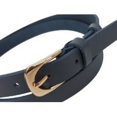Ремень женский из кожи Skipper 1633-20 Темно-синий 2 см