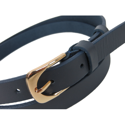 Ремень женский из кожи Skipper 1633-20 Темно-синий 2 см