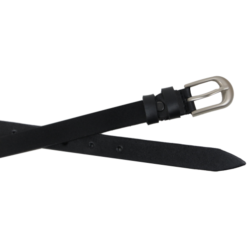 Женский ремень из натуральной кожи Skipper 1638-20	 Черный 2 см