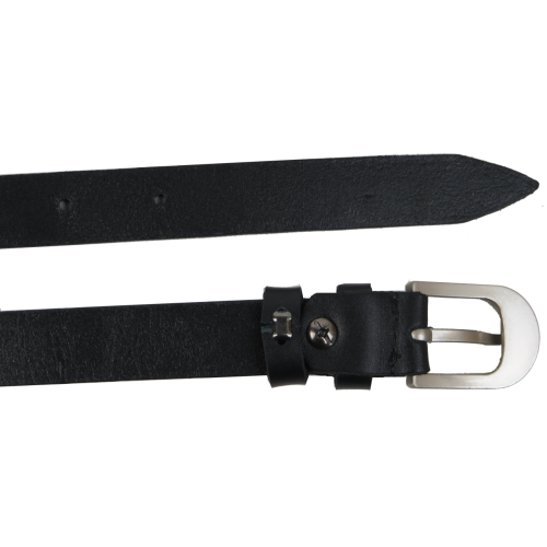 Женский ремень из натуральной кожи Skipper 1638-20	 Черный 2 см