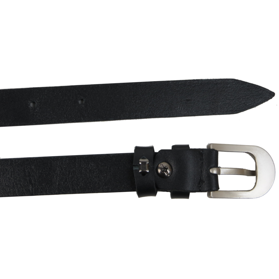 Женский ремень из натуральной кожи Skipper 1638-20	 Черный 2 см