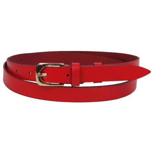 Женский кожаный ремень Skipper 1628-20 Красный 2 см