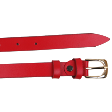 Женский кожаный ремень Skipper 1628-20 Красный 2 см
