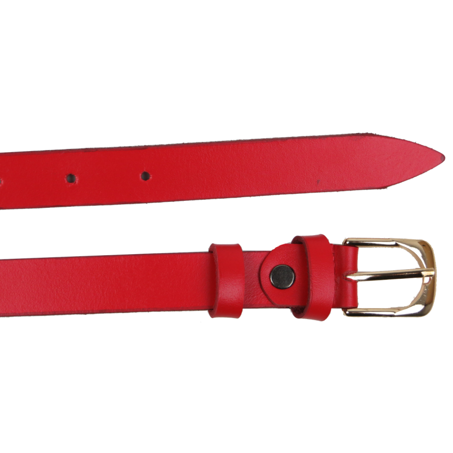 Женский кожаный ремень Skipper 1628-20 Красный 2 см
