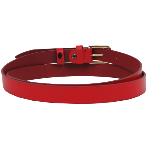 Женский кожаный ремень Skipper 1628-20 Красный 2 см