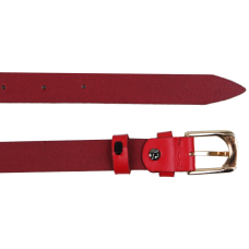 Женский кожаный ремень Skipper 1628-20 Красный 2 см