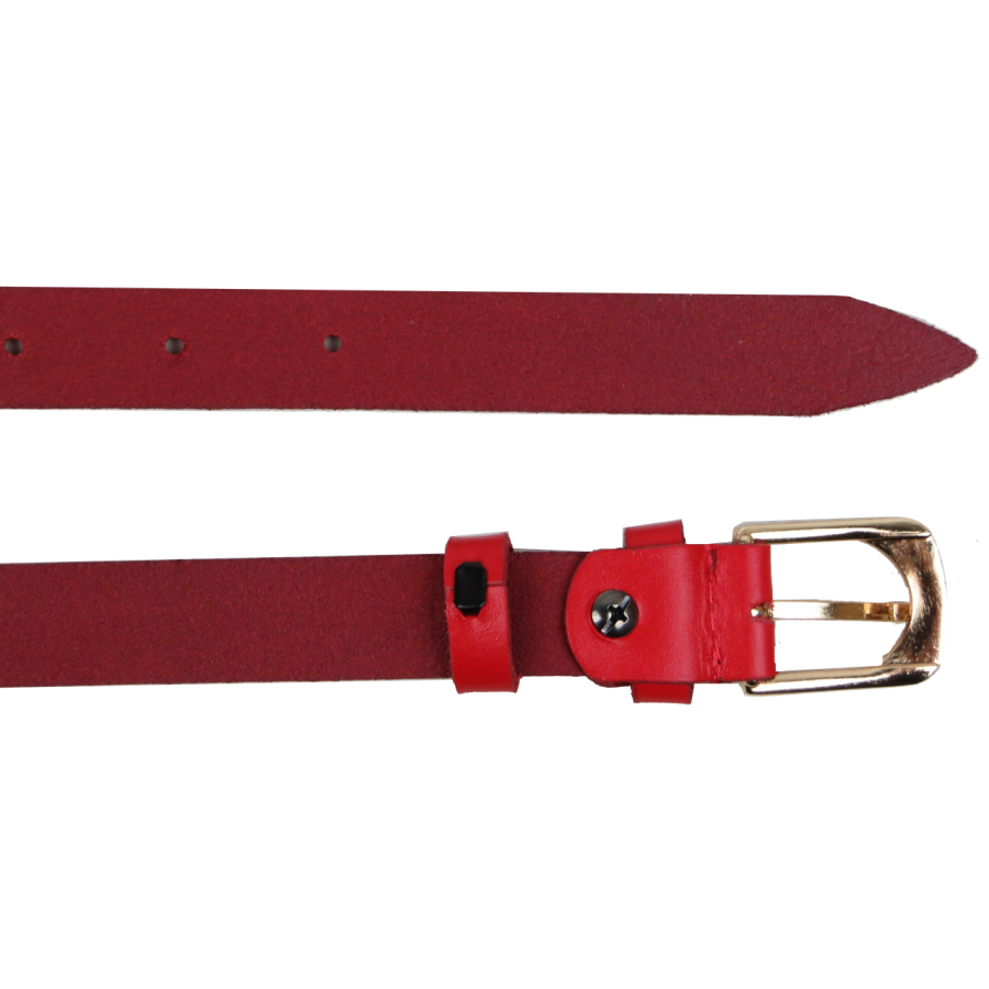 Женский кожаный ремень Skipper 1628-20 Красный 2 см