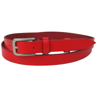Женский кожаный ремень Skipper 1629-20 Красный 2 см