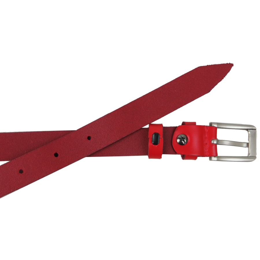 Женский кожаный ремень Skipper 1629-20 Красный 2 см