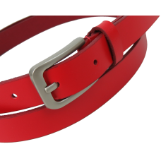 Женский кожаный ремень Skipper 1629-20 Красный 2 см