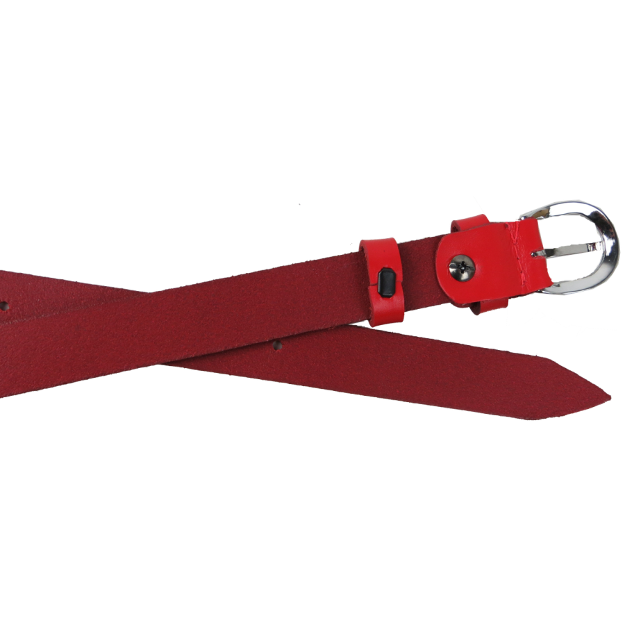Женский кожаный ремень Skipper 1627-20 Красный 2 см