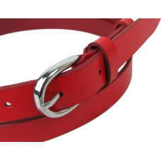 Женский кожаный ремень Skipper 1627-20 Красный 2 см