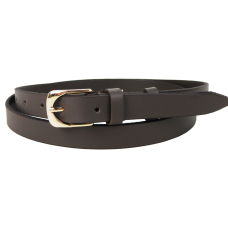 Кожаный женский ремень Skipper 1631-20 Темно-коричневый 2 см