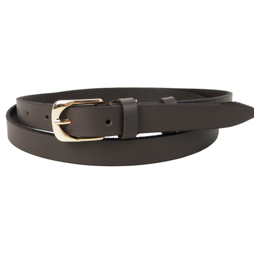 Кожаный женский ремень Skipper 1631-20 Темно-коричневый 2 см