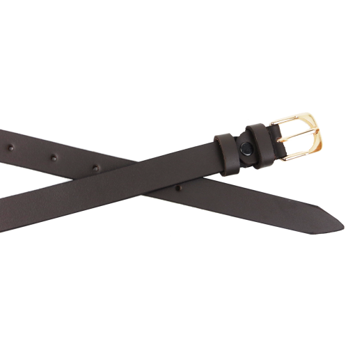 Кожаный женский ремень Skipper 1631-20 Темно-коричневый 2 см