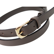 Кожаный женский ремень Skipper 1631-20 Темно-коричневый 2 см