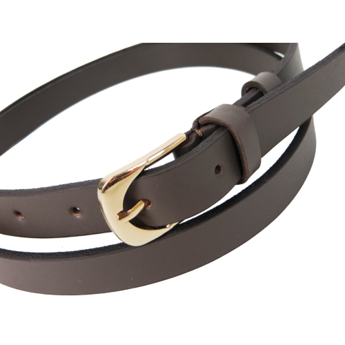 Кожаный женский ремень Skipper 1631-20 Темно-коричневый 2 см