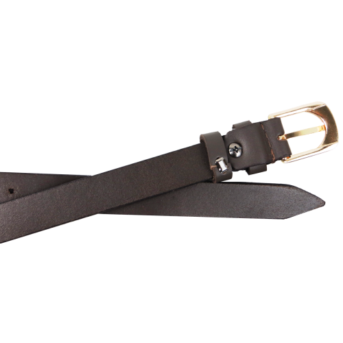 Кожаный женский ремень Skipper 1631-20 Темно-коричневый 2 см