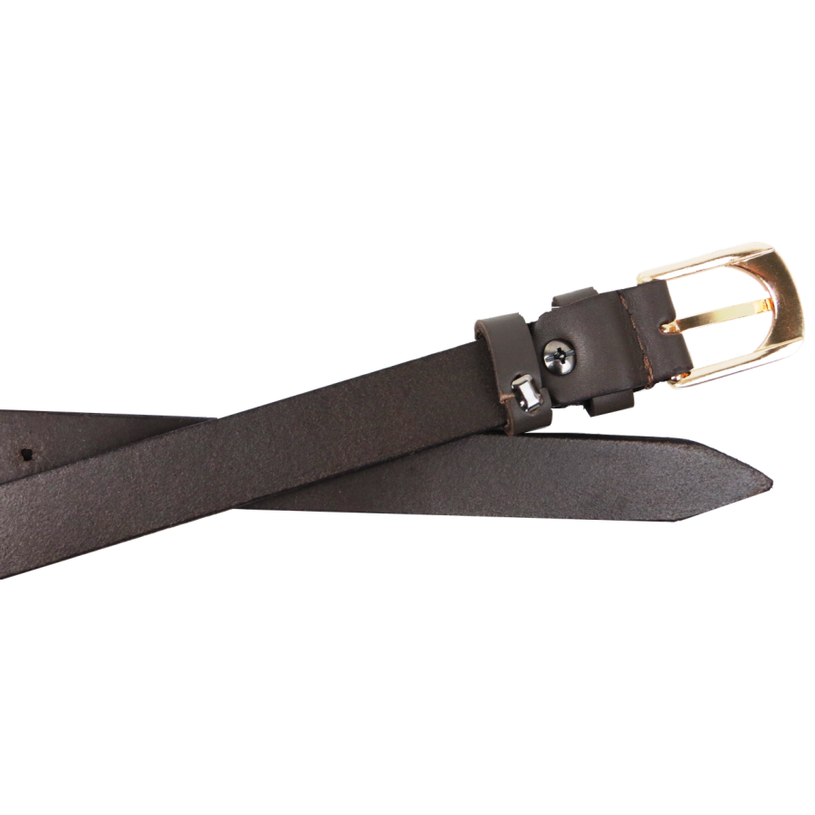 Кожаный женский ремень Skipper 1631-20 Темно-коричневый 2 см