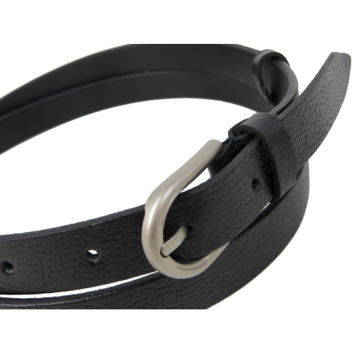 Женский ремень, пояс из натуральной кожи Skipper Черный 2 см