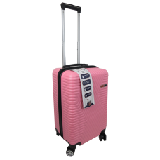 Малый пластиковый чемодан на колесах 45L GD Polo бледно-розовый