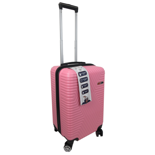 Малый пластиковый чемодан на колесах 45L GD Polo бледно-розовый