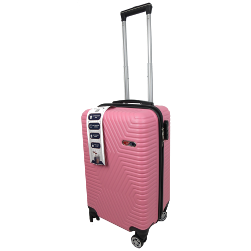 Малый пластиковый чемодан на колесах 45L GD Polo бледно-розовый