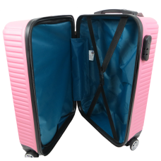 Малый пластиковый чемодан на колесах 45L GD Polo бледно-розовый