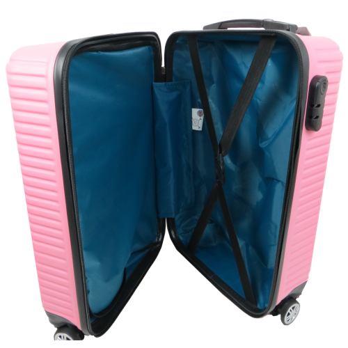 Малый пластиковый чемодан на колесах 45L GD Polo бледно-розовый