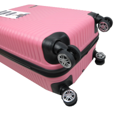 Малый пластиковый чемодан на колесах 45L GD Polo бледно-розовый