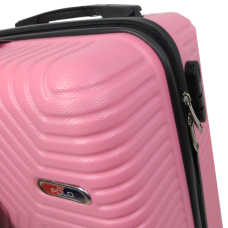 Малый пластиковый чемодан на колесах 45L GD Polo бледно-розовый